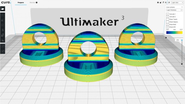 Schichtansicht in Cura 3.2.1