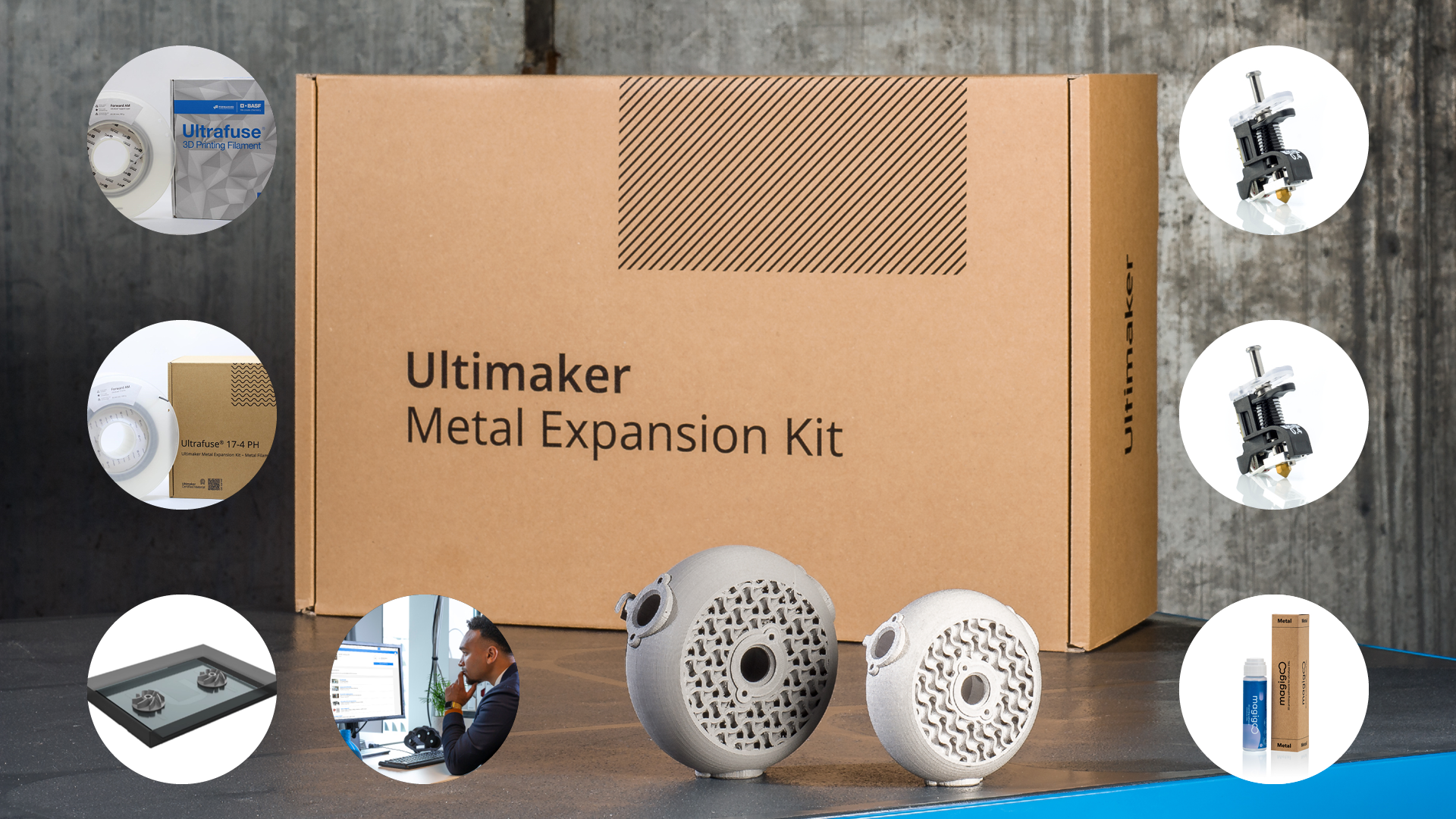 Inhalt des neuen Ultimaker Metal Expansion Kits